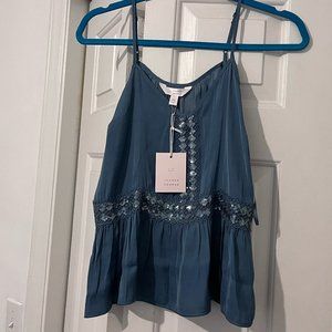NWT Lauren Conrad blue sequin top